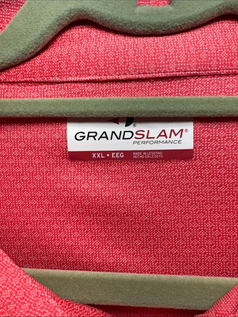 Grand Slam Men's Coral Peachy Pink Performance Polo - Picture 2 of 7